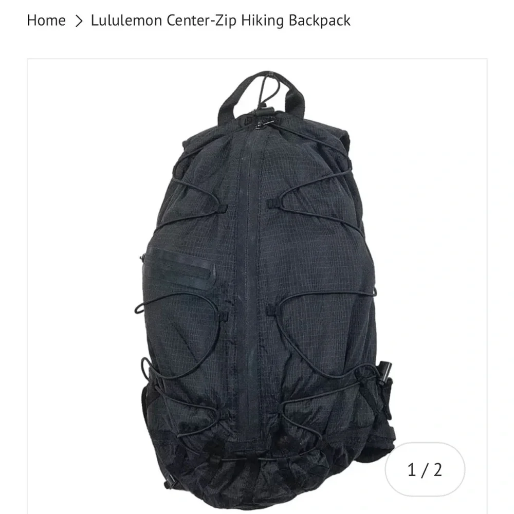 lululemon athletica Center-Zip Black Hiking Backpack